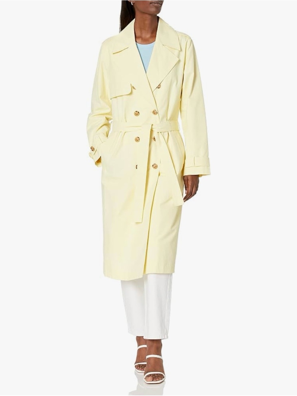 The Drop Women's Noa Trench Coat, Pastel Yellow, XL
